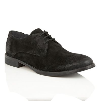 Frank Wright Black Suede 'Stringer' lace up derby shoes